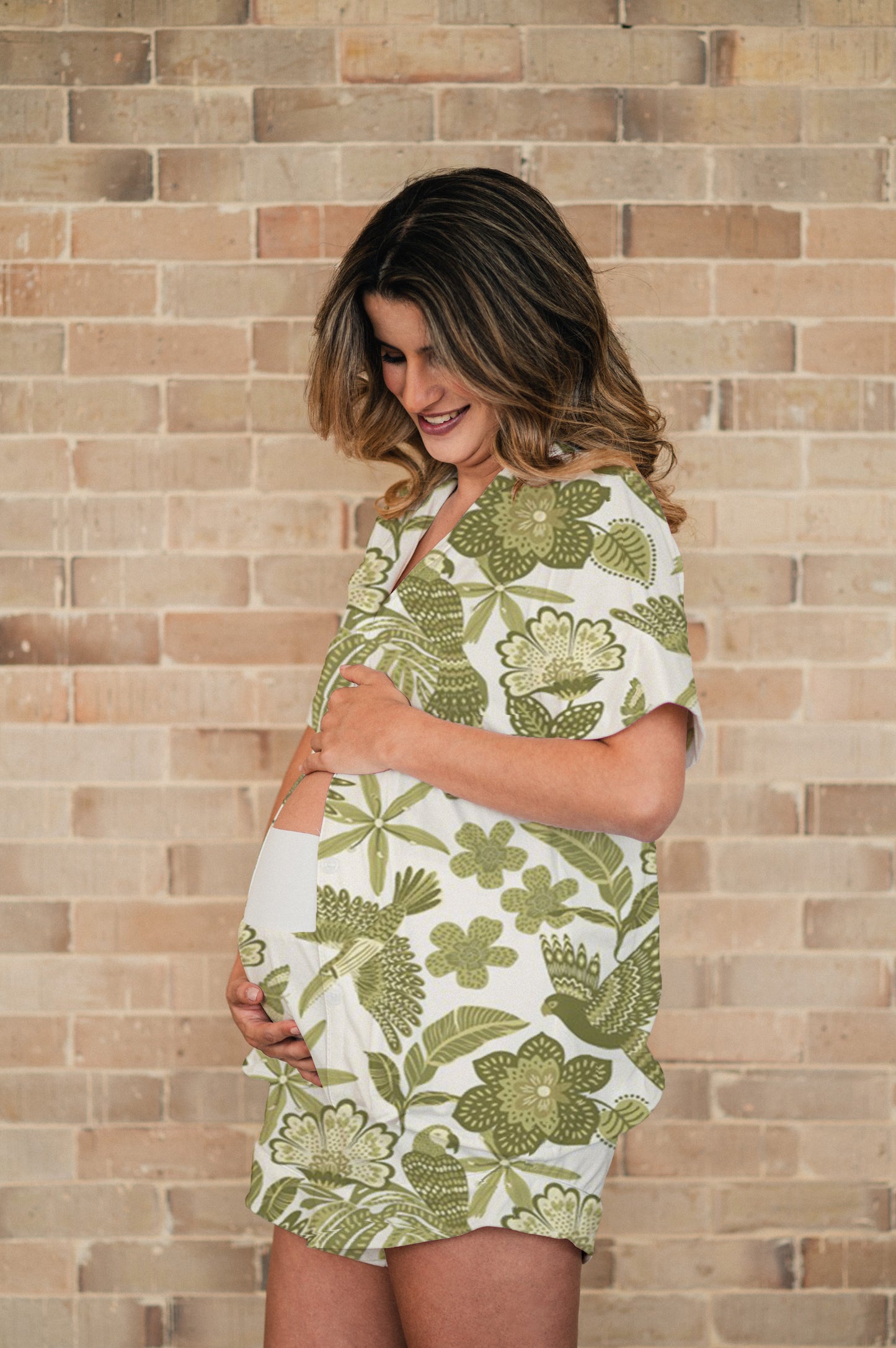 Amazonas Verde - Camisa Manga Corta y Short Maternidad