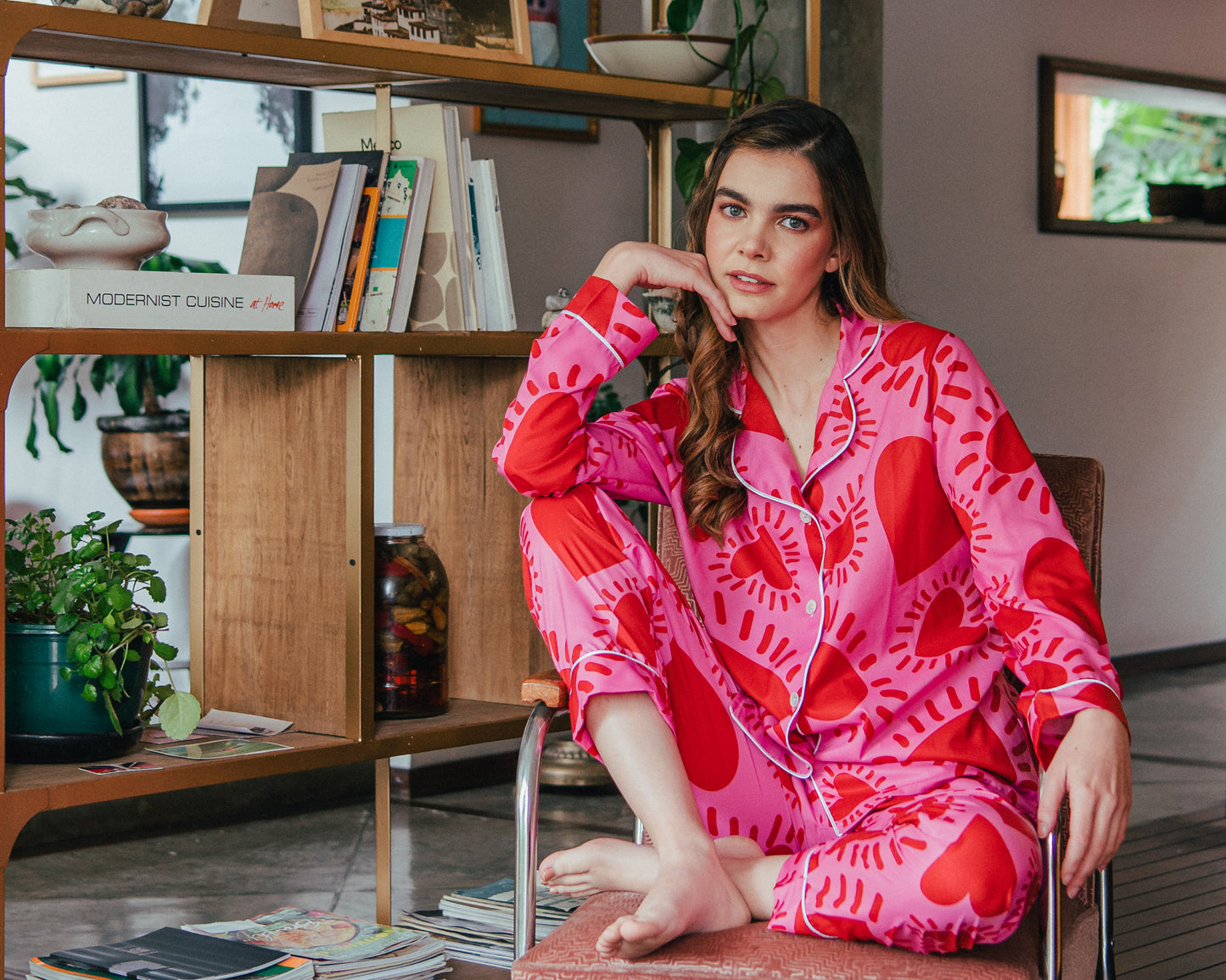 Amor Fucsia - Camisa Manga Larga y Pantalon