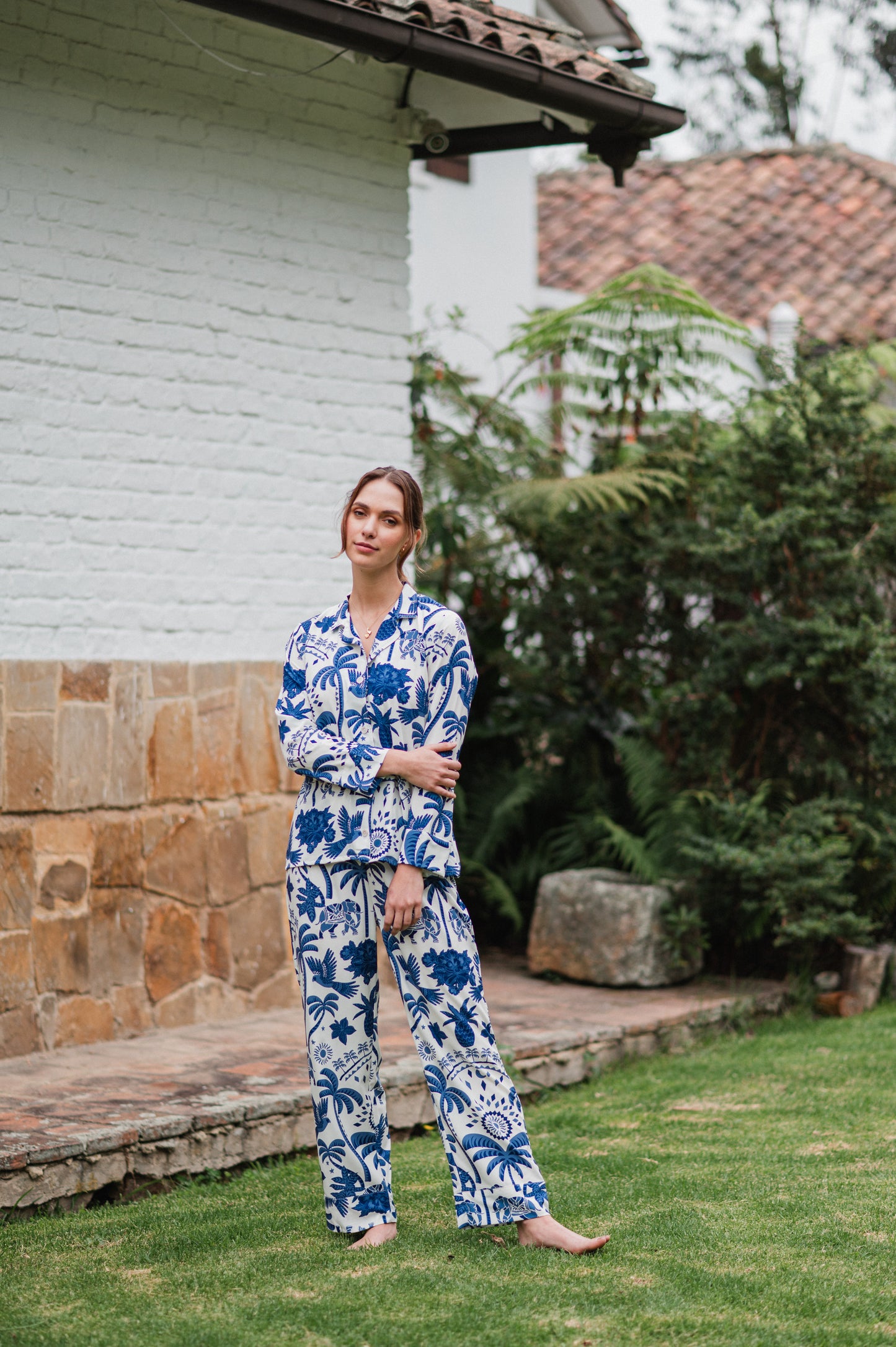 Bali Azul - Camisa Manga Larga y Pantalon