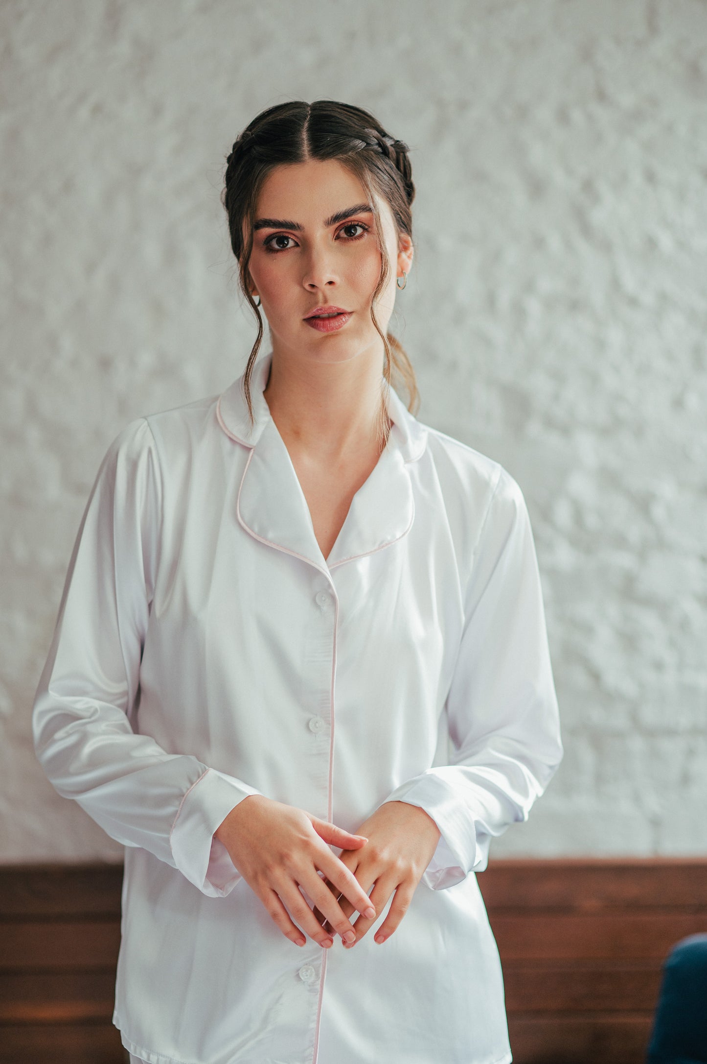 Blanca Vivo Rosado - Camisa Manga Larga y Pantalon