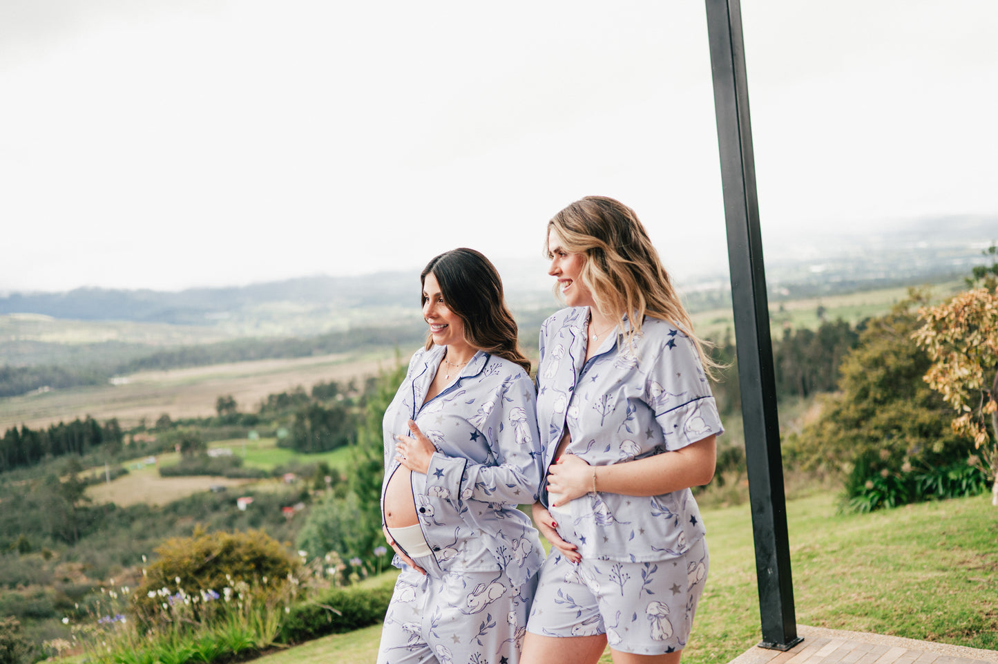 Conejito Azul - Camisa Manga Larga y Pantalon Maternidad