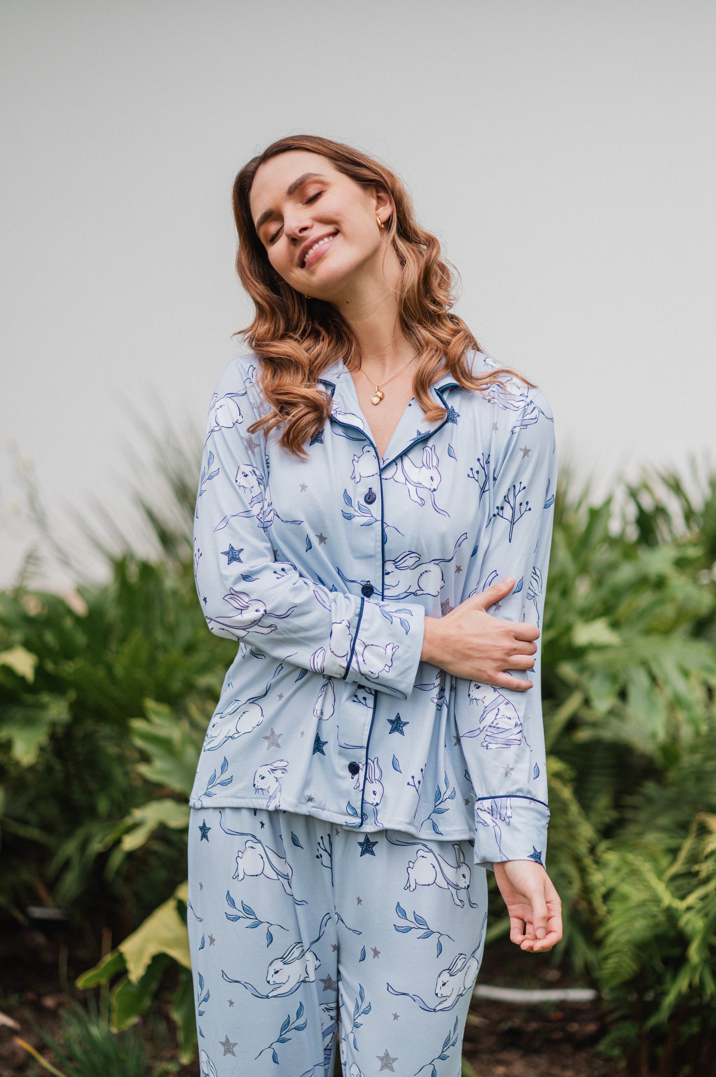 Conejito Azul - Camisa Manga Larga y Pantalon