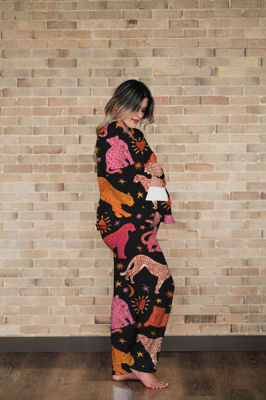 Fantasia Felina Negro - Camisa Manga Larga y Pantalon Maternidad