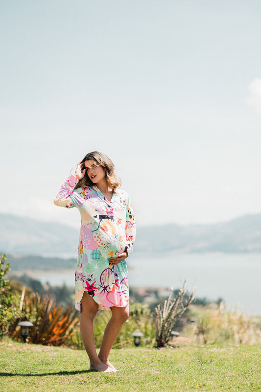 Fantasia - Camison Manga Larga De Maternidad