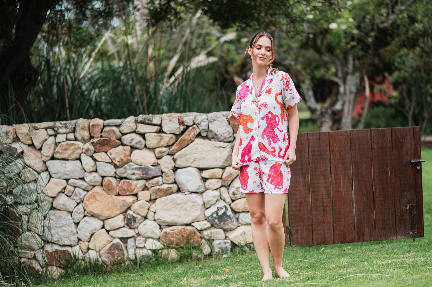 Fantasia Felina Blanco - Camisa Manga Corta y Short