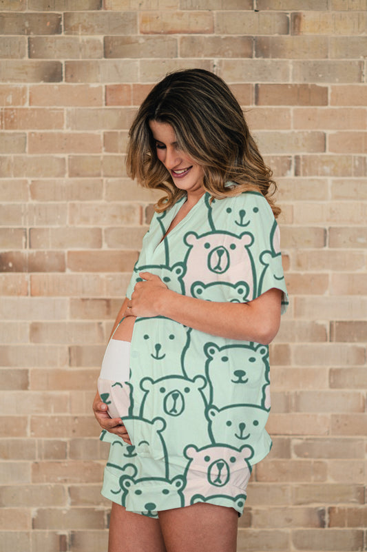 Green Bear - Camisa Manga Corta y Short Maternidad