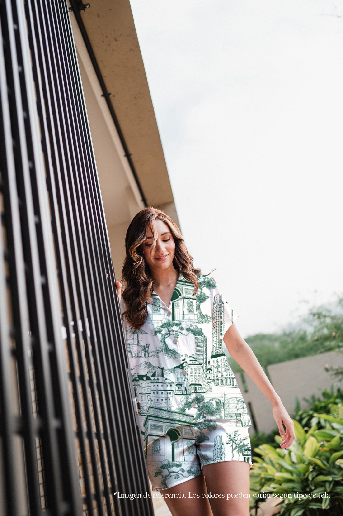 Green City Manga Corta y Short | Pijama Mujer Bambula