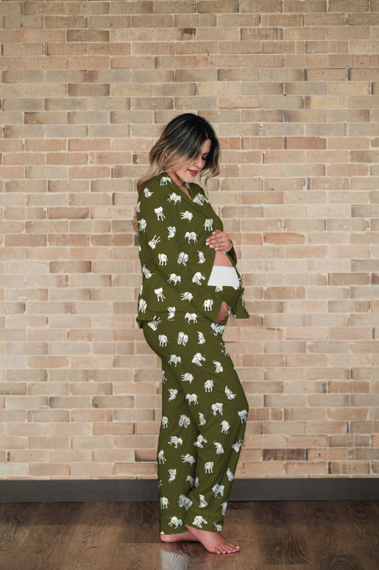 Green Elephants - Camisa Manga Larga y Pantalon Maternidad