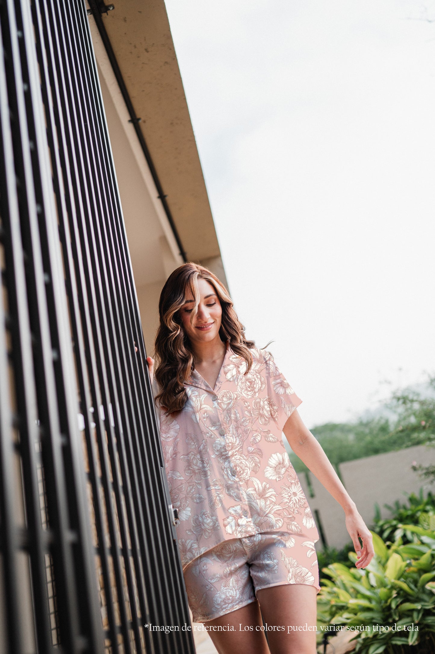 Lirios Palo Rosa - Camisa Manga Corta y Short