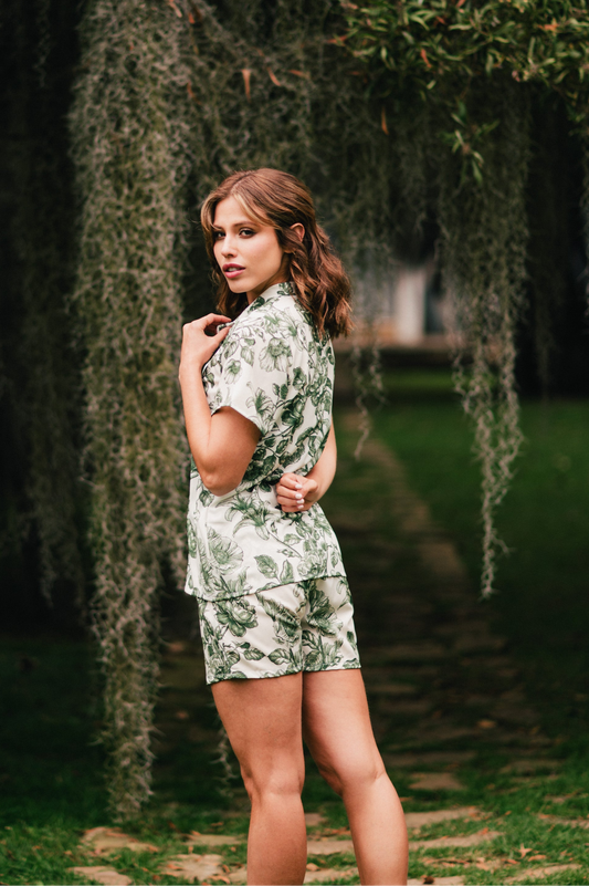 Lirios Verde - Camisa Manga Corta y Short