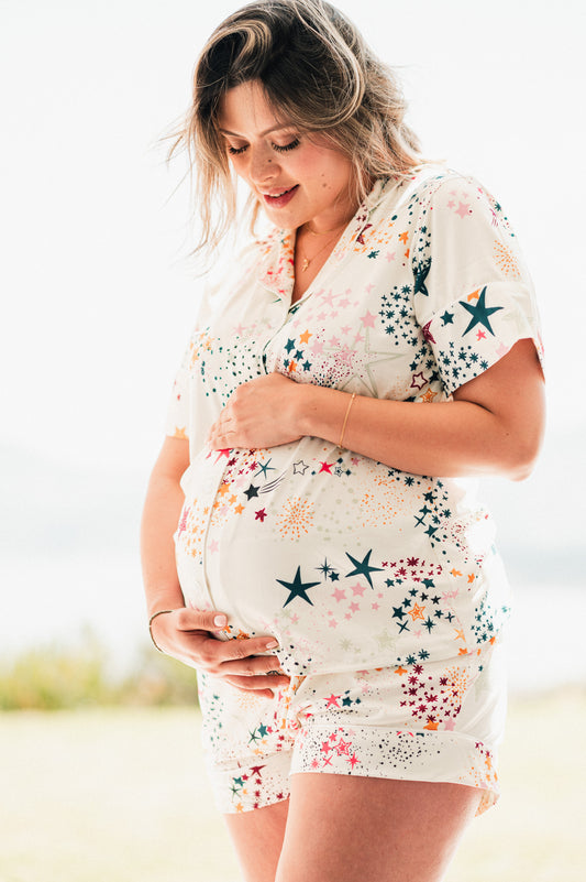Lluvia de Estrellas - Camisa Manga Corta y Short Maternidad