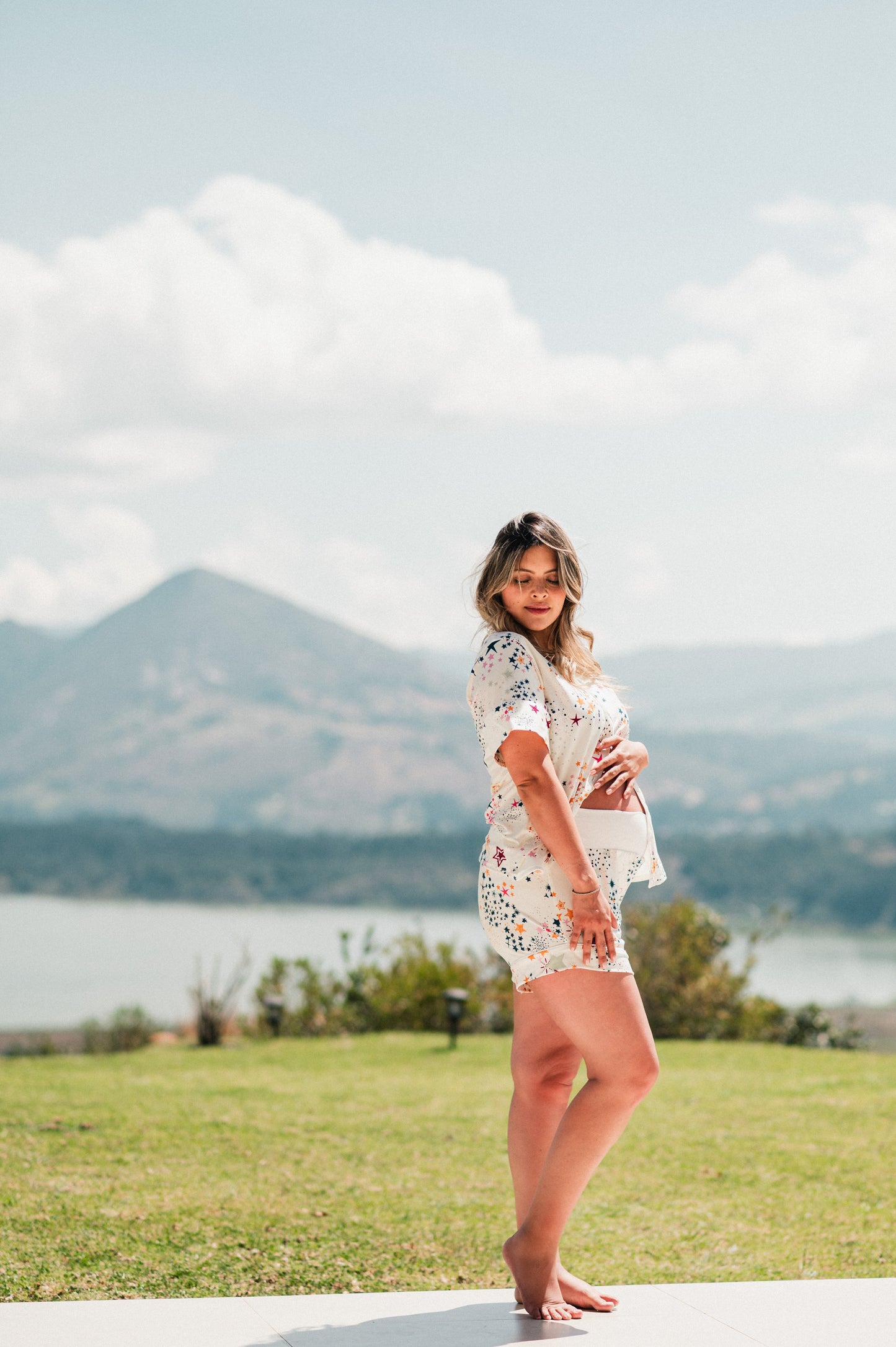 Lluvia de Estrellas - Camisa Manga Corta y Short Maternidad
