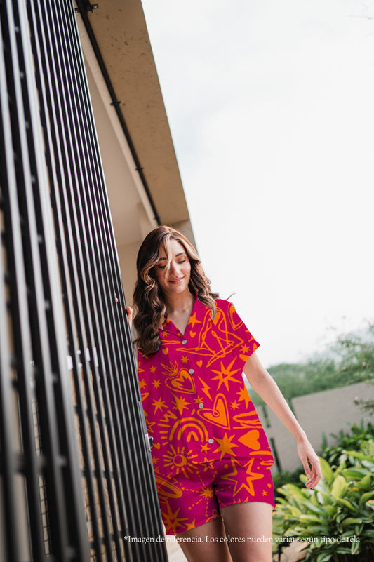 Magic Love Red - Camisa Manga Corta y Short