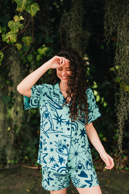 Magic Love Blue - Camisa Manga Corta y Short