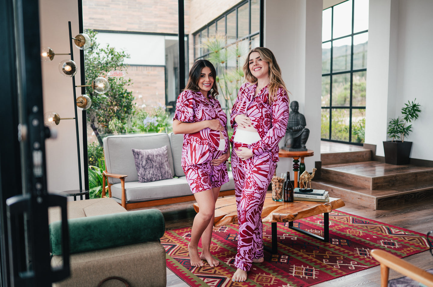 Mariposas en Rosa - Camisa Manga Larga y Pantalon Maternidad