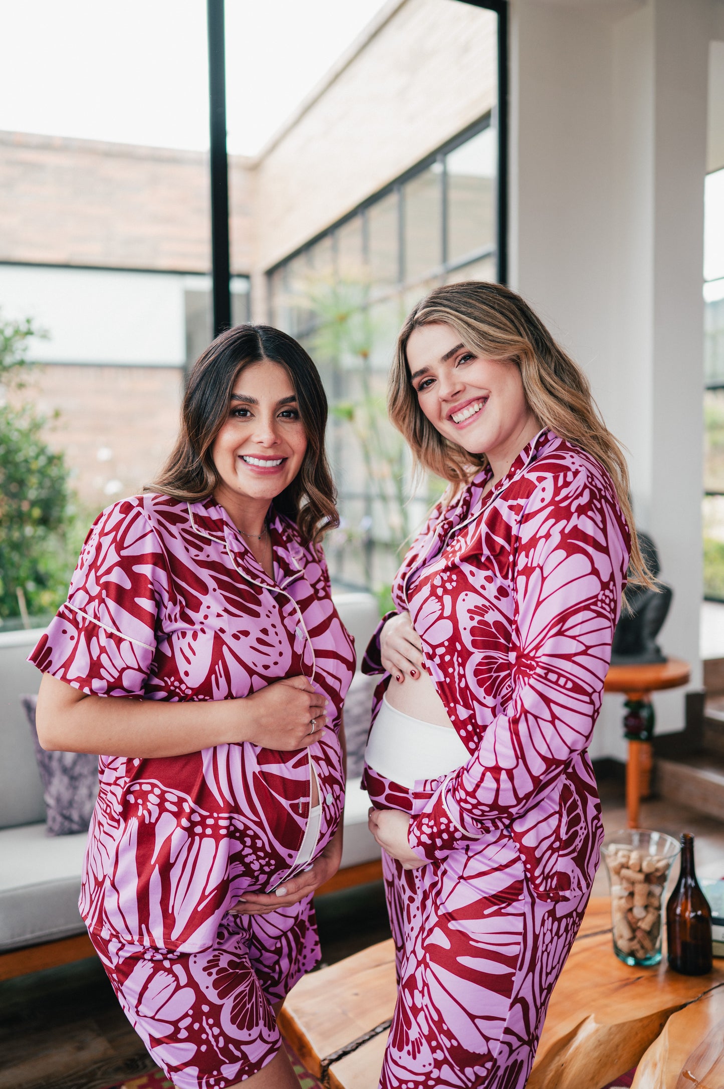 Mariposas en Rosa - Camisa Manga Larga y Pantalon Maternidad