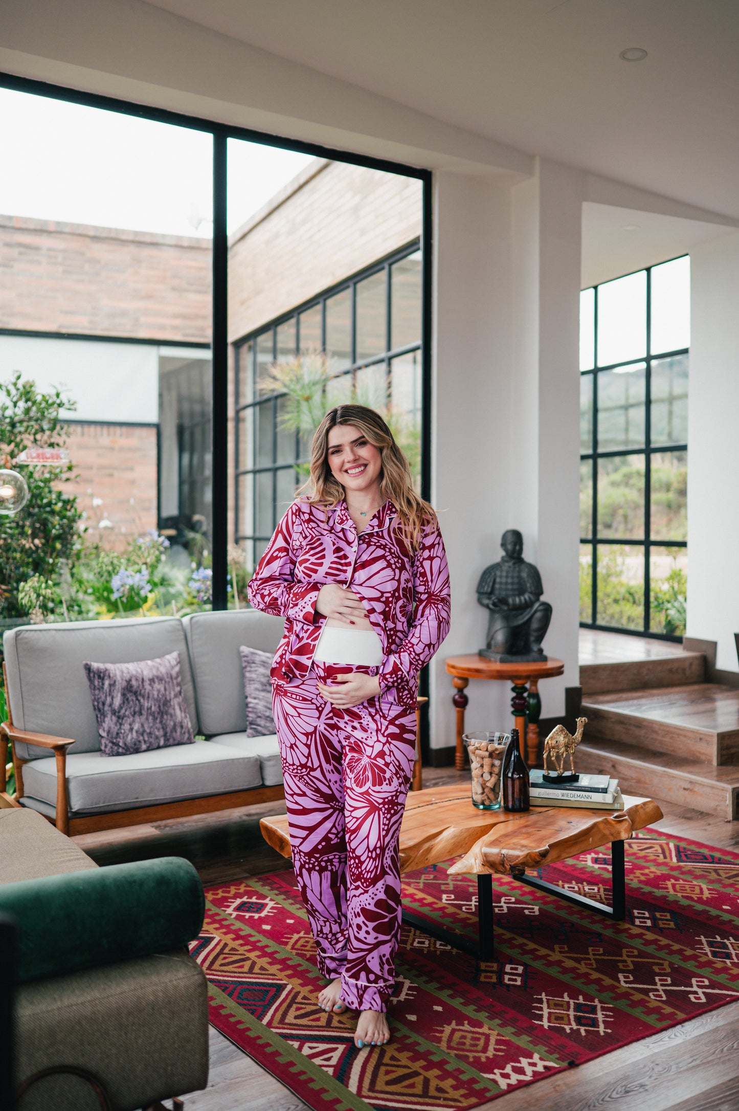 Mariposas en Rosa - Camisa Manga Larga y Pantalon Maternidad