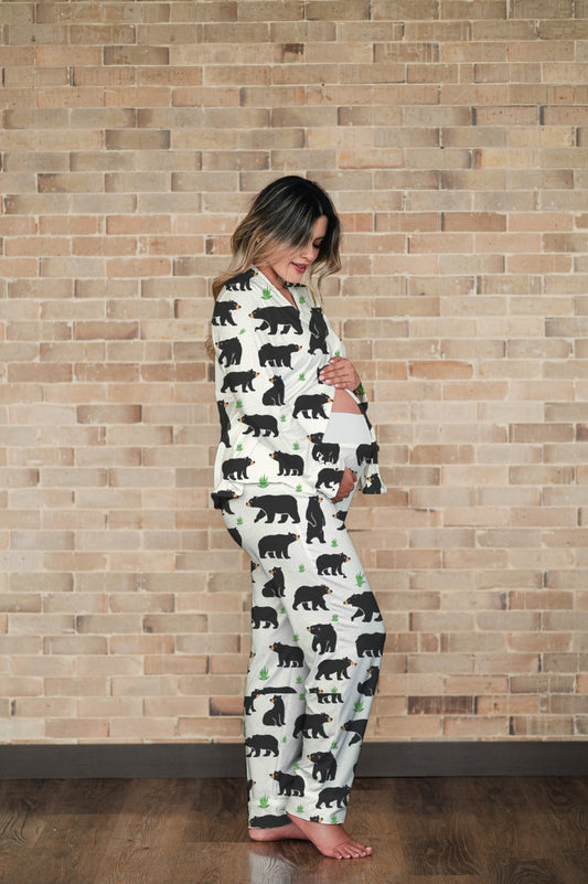 Oso de Anteojos - Camisa Manga Larga y Pantalon Maternidad