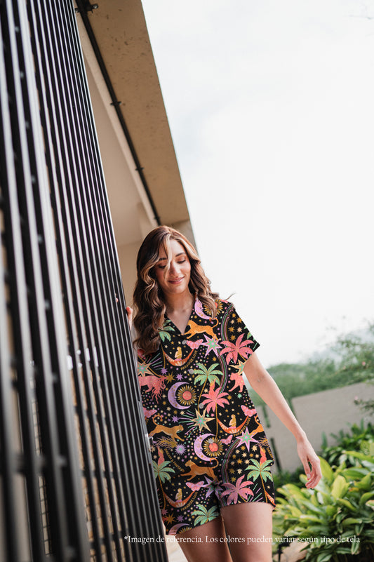 Paradise Black - Camisa Manga Corta y Short