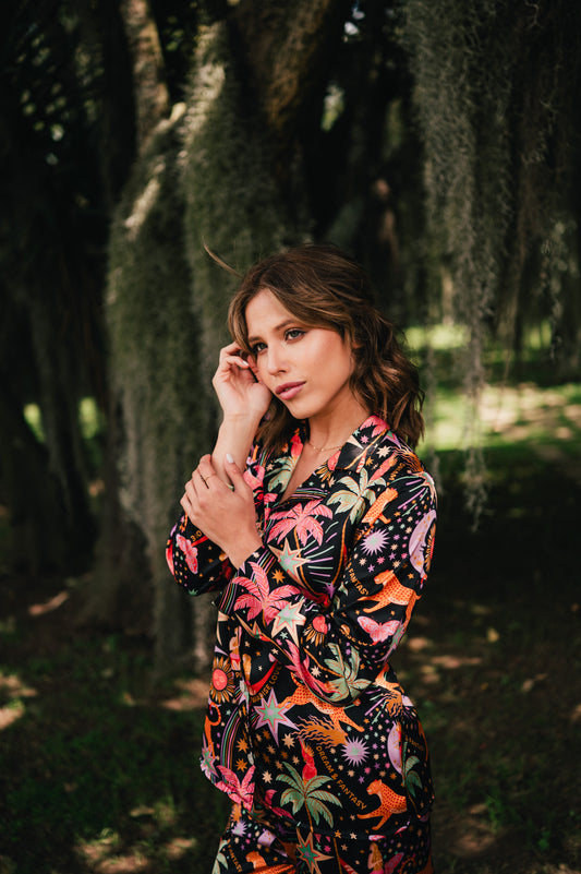 Paradise Black - Camisa Manga Larga y Pantalon