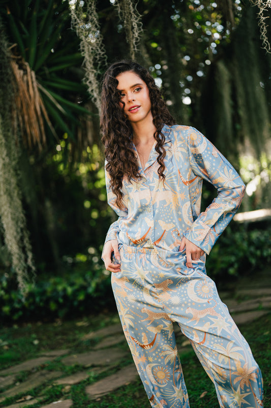 Paradise Blue - Camisa Manga Larga y Pantalon