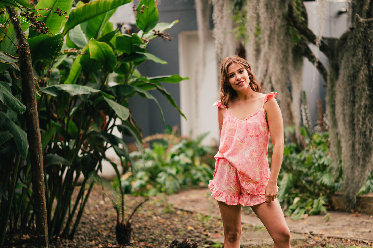 Paradise Pink - Blura de Arandelas y Short Arandelas