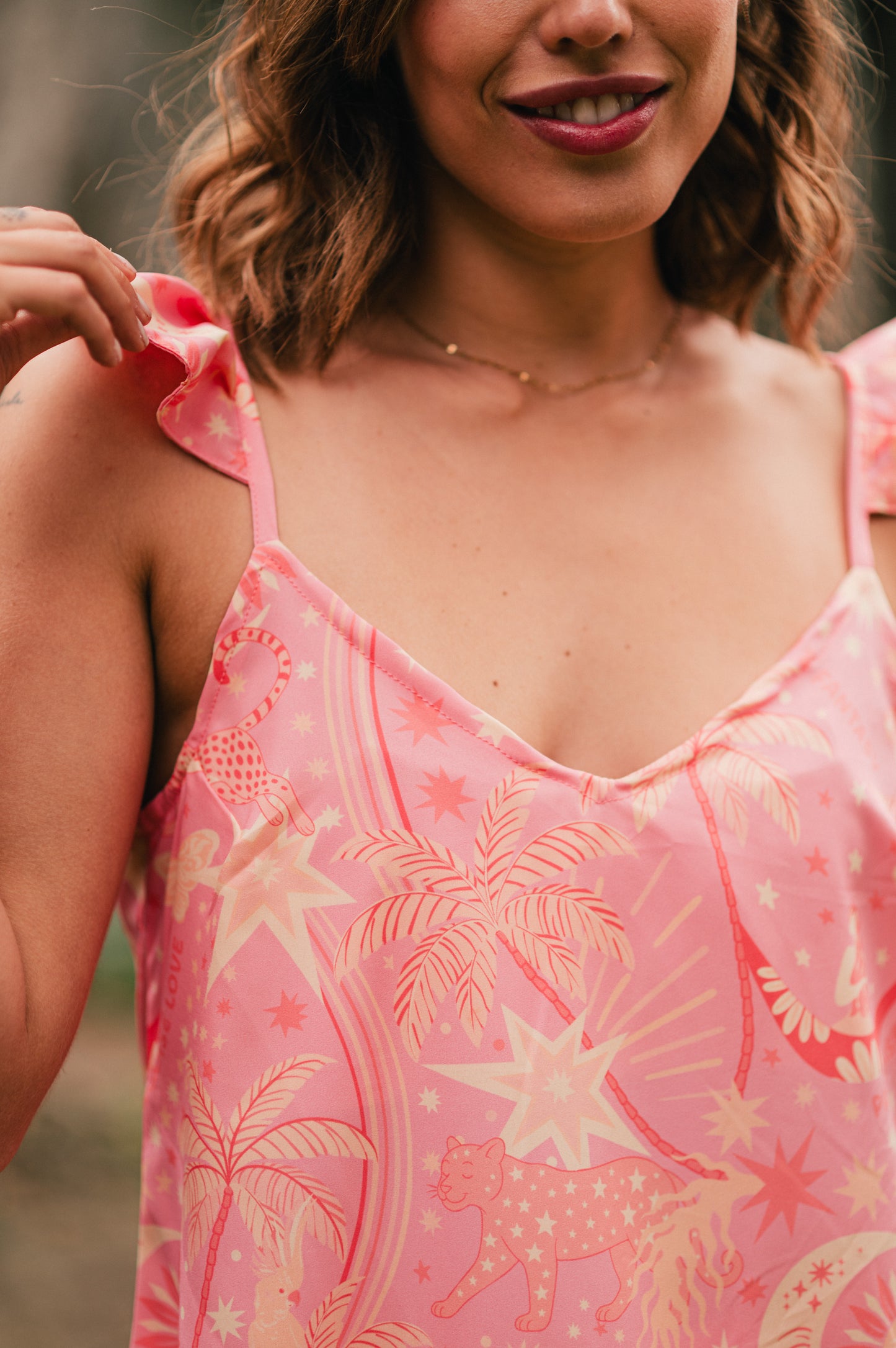 Paradise Pink - Blura de Arandelas y Short Arandelas