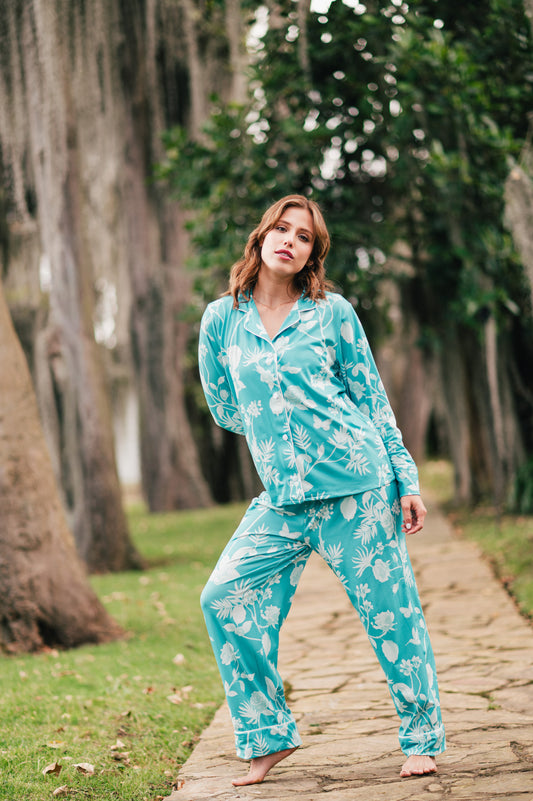 Rosal Turqueza - Camisa Manga Larga y Pantalon