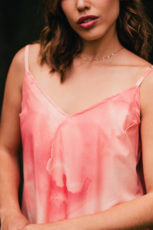 Salmon Sketch - Blusa de Tiritas y Pantalon