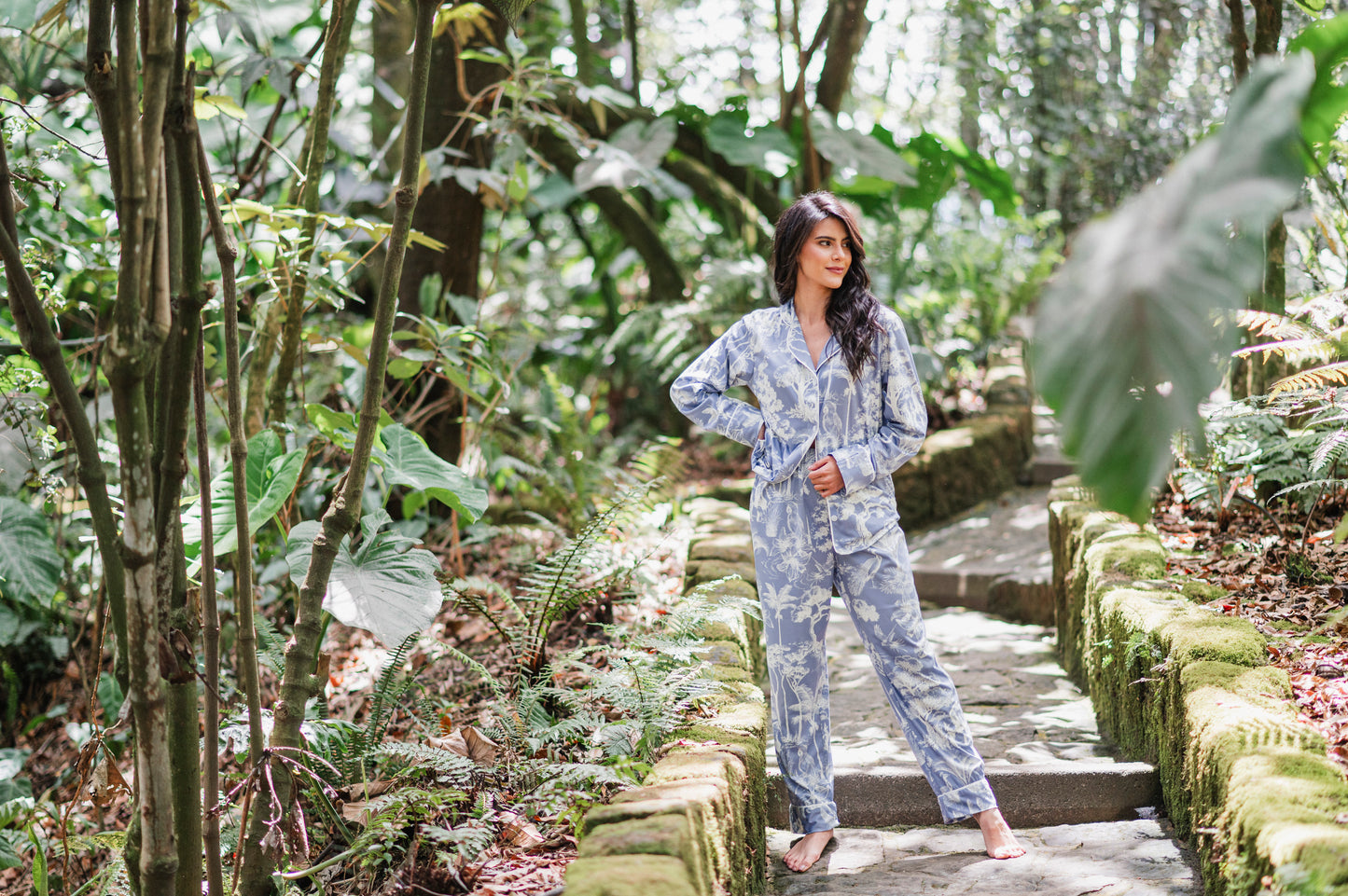 Selva Africana Celeste - Camisa Manga Larga y Pantalon