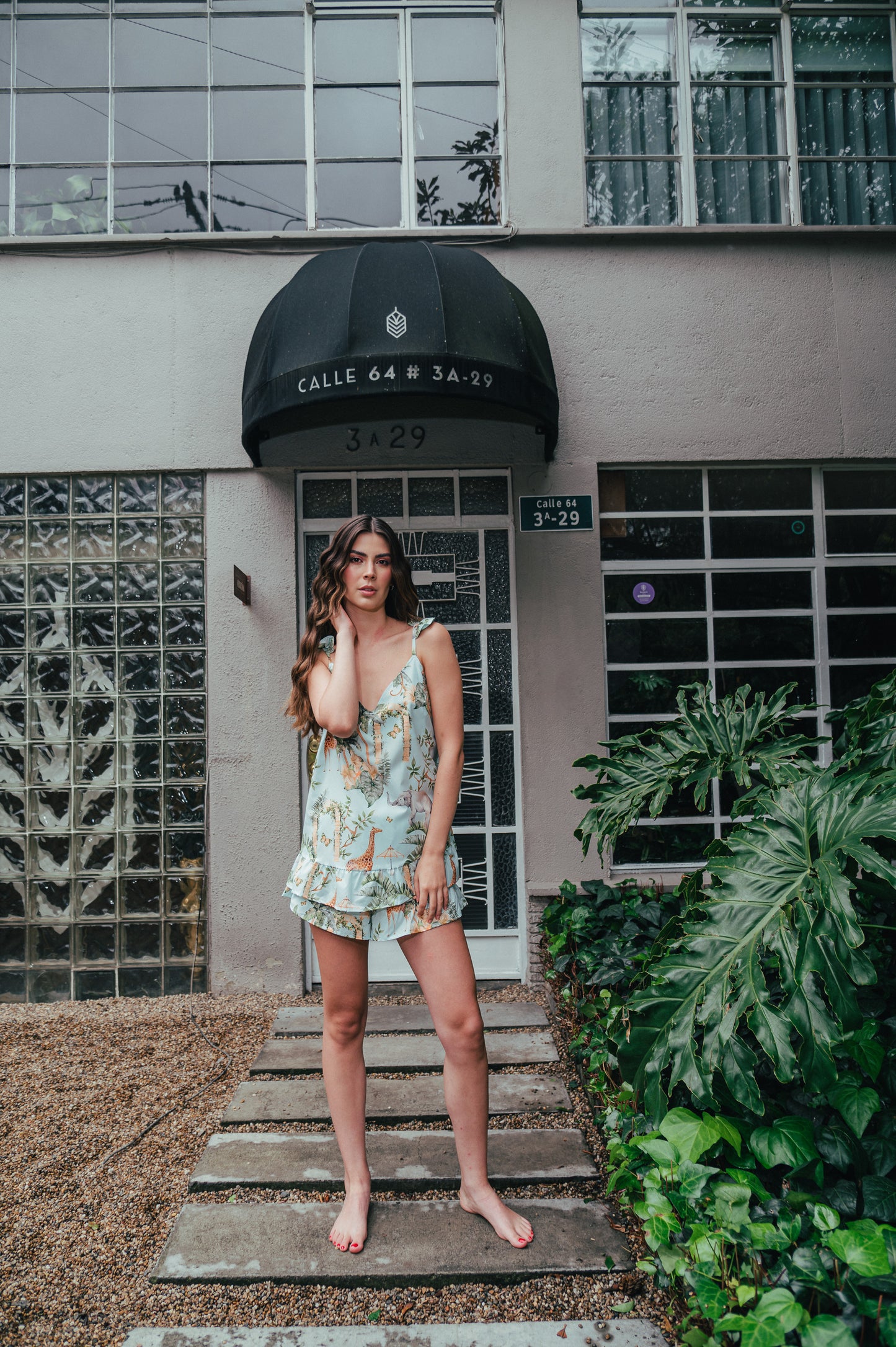 Selva Hindu Azul - Blusa de Arandelas y Short