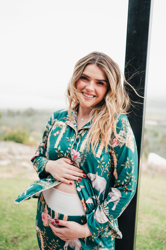 Selva Hindu Jade - Camisa Manga Larga y Pantalon Maternidad