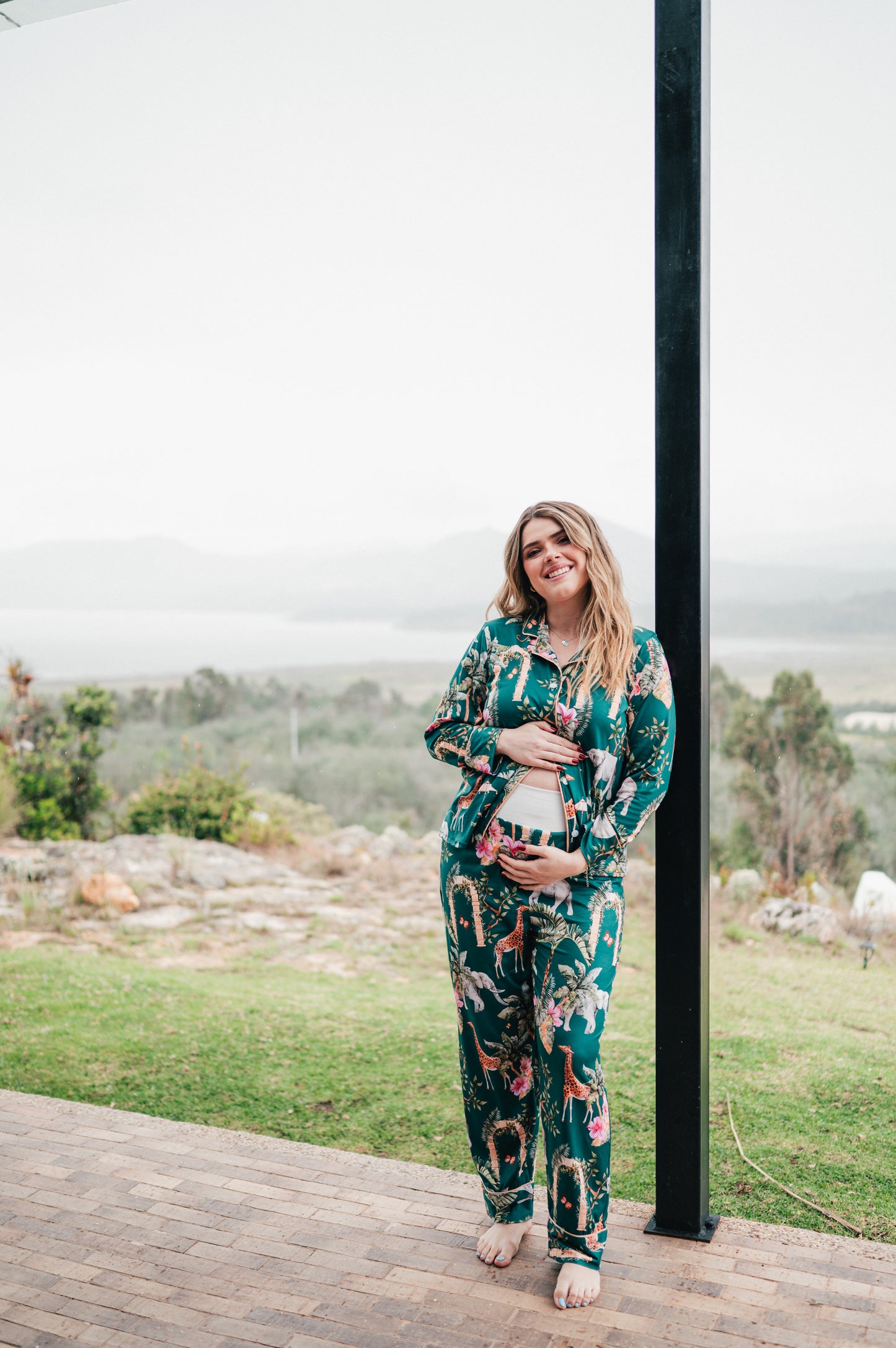 Selva Hindu Jade - Camisa Manga Larga y Pantalon Maternidad