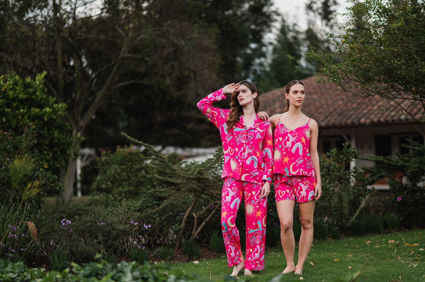 Suspiro de Amor Fucsia - Camisa Manga Larga y Pantalon