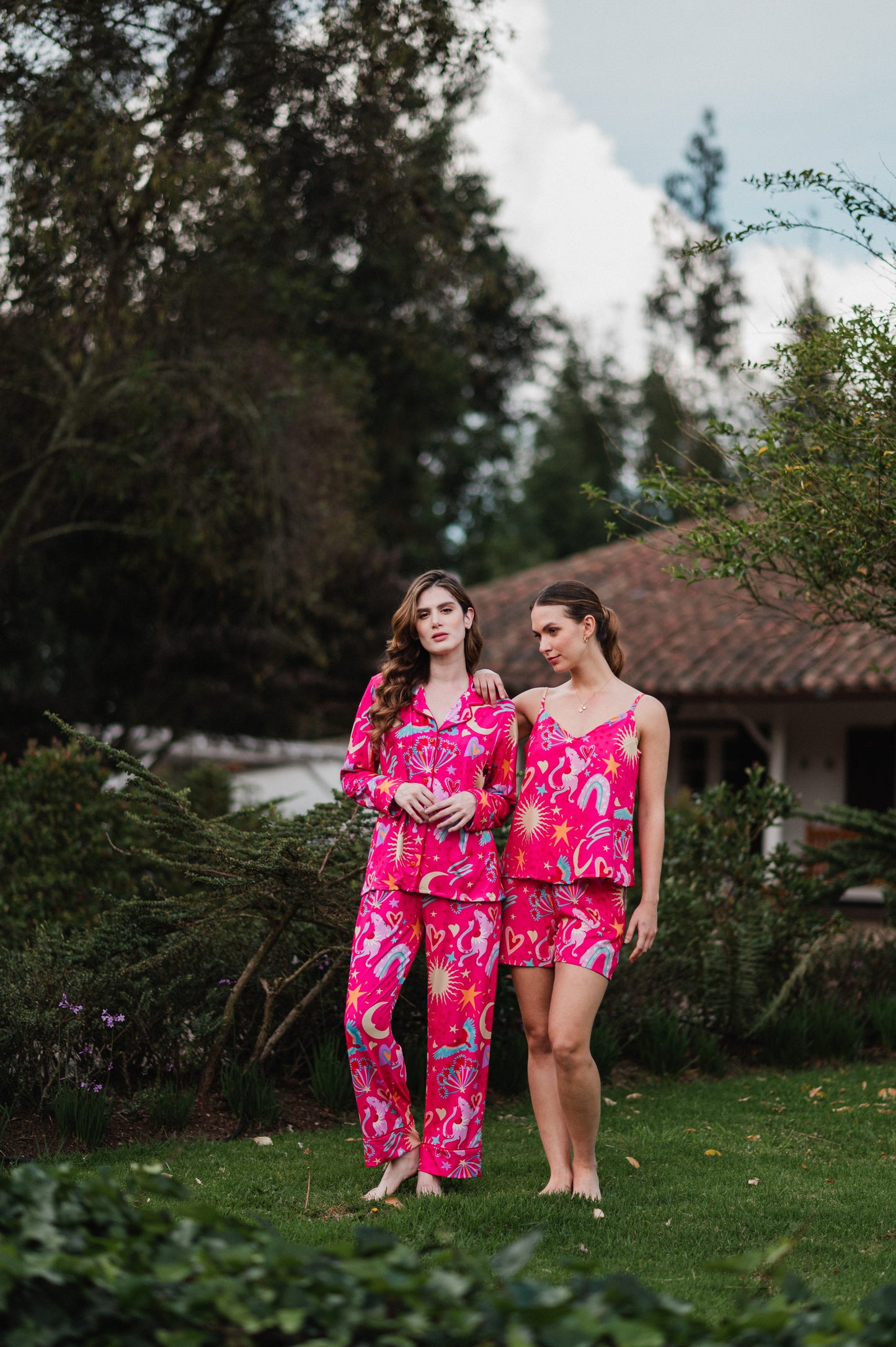 Suspiro de Amor Fucsia - Camisa Manga Larga y Pantalon