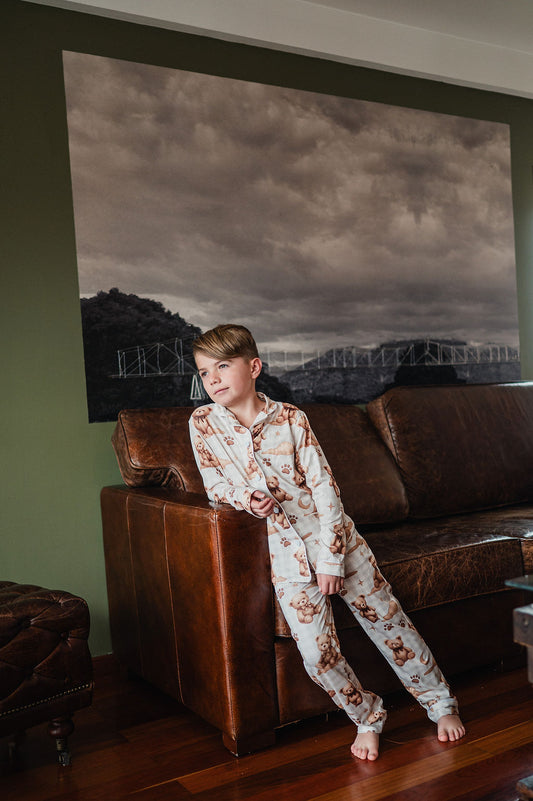 Teddy Beige - KIDS: Camisa Manga Larga y Pantalon