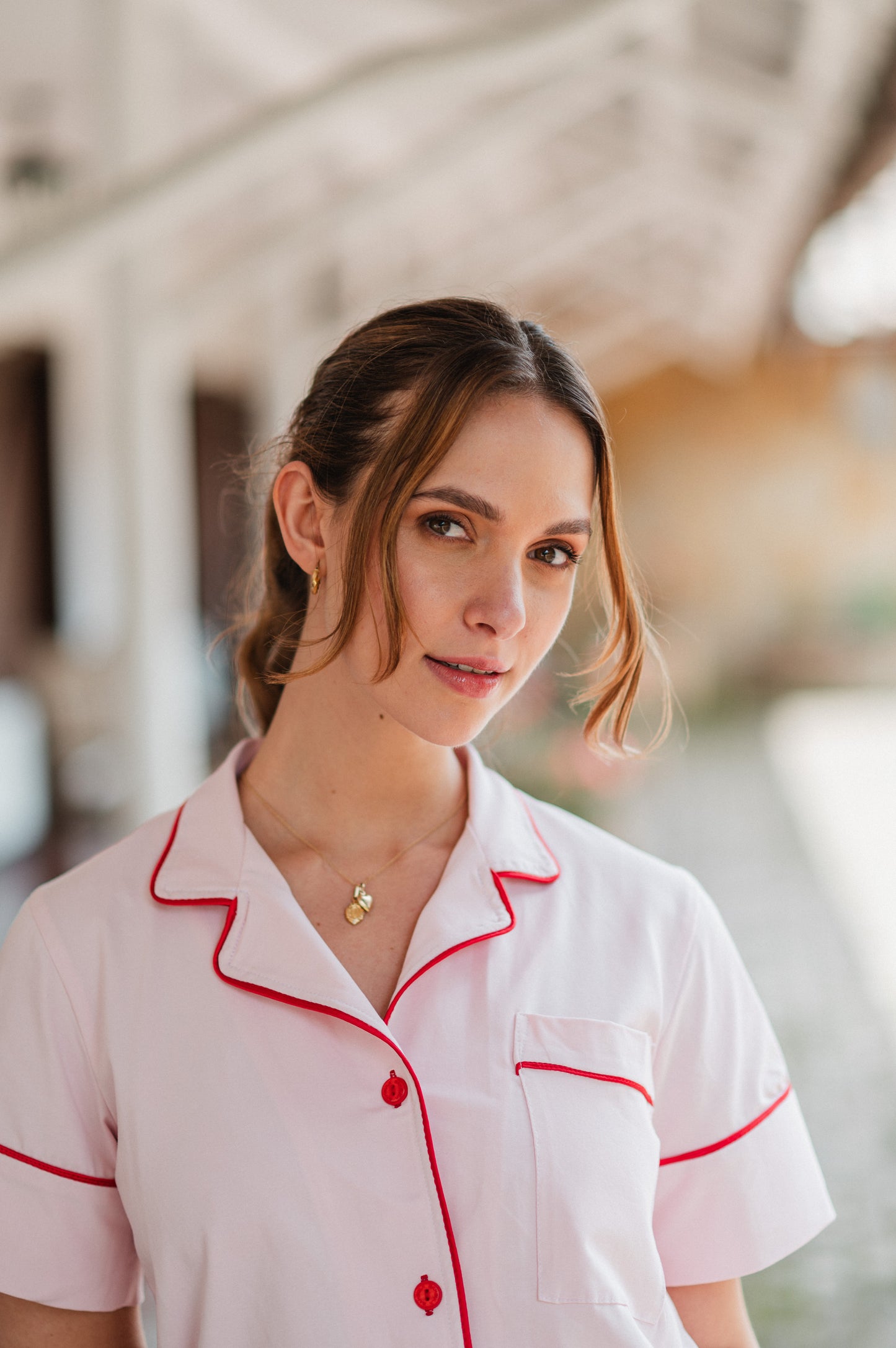 Rosado Algodón 100% - Camisa Manga Corta y Short 2 Bordados