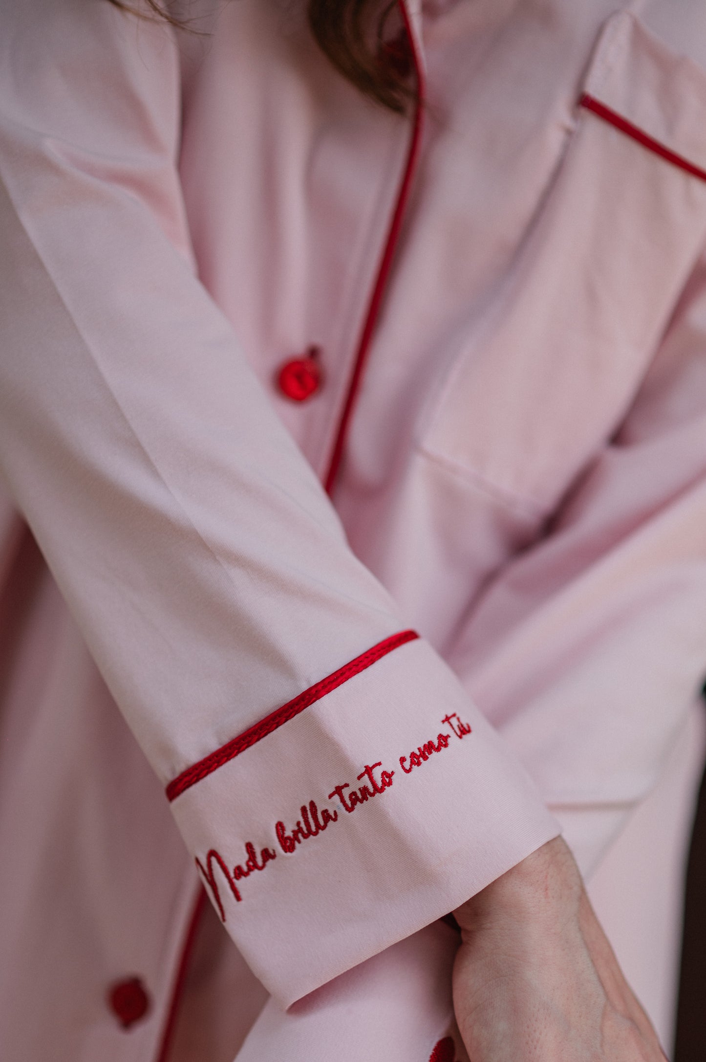 Rosado Algodón 100% - Camisa Manga Larga y Pantalon