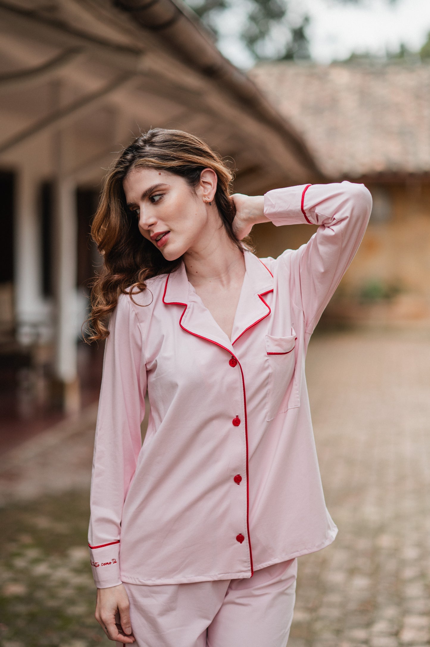 Rosado Algodón 100% - Camisa Manga Larga y Pantalon