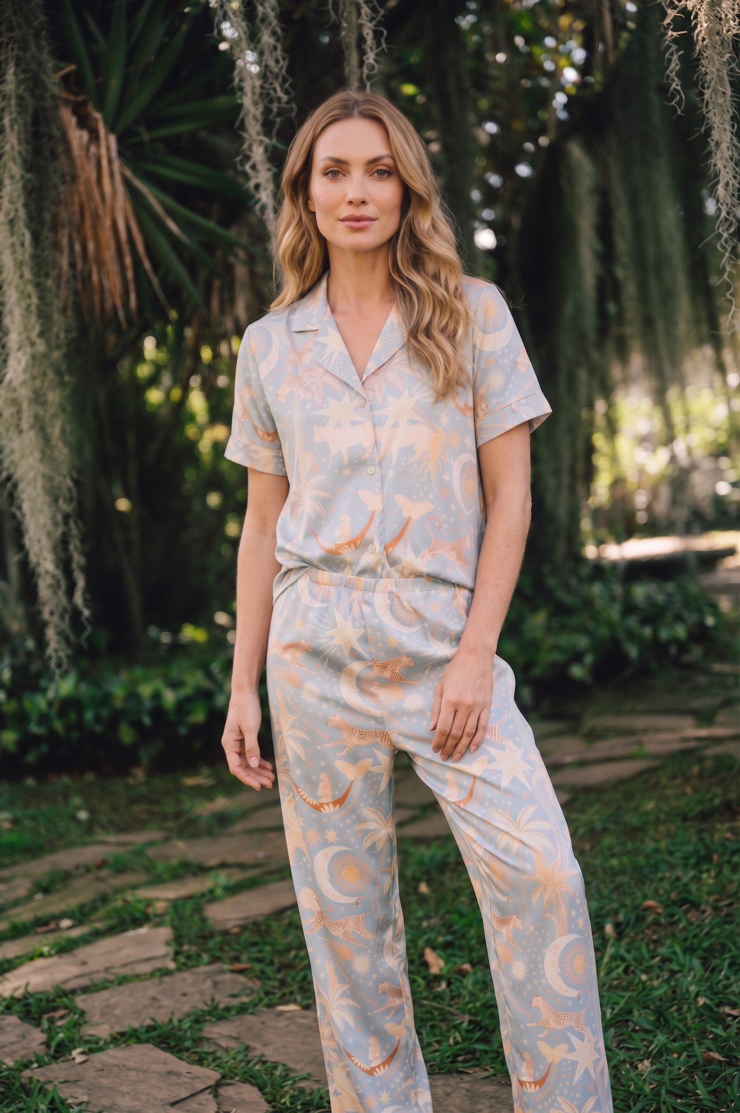 Paradise Blue - Manga Corta y Pantalon READY TO SHIP