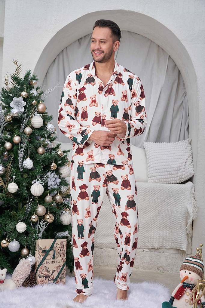 Osos De Navidad Hombre - Camisa + Pantalon