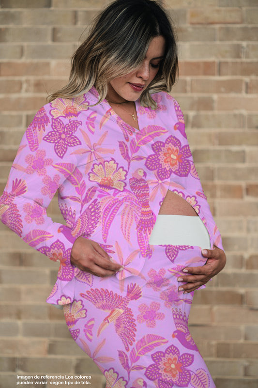 Amazonas Lila - Camisa Manga Larga y Pantalon Maternidad