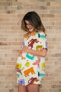 Animales de la Selva - Camisa Manga Corta y Short Maternidad
