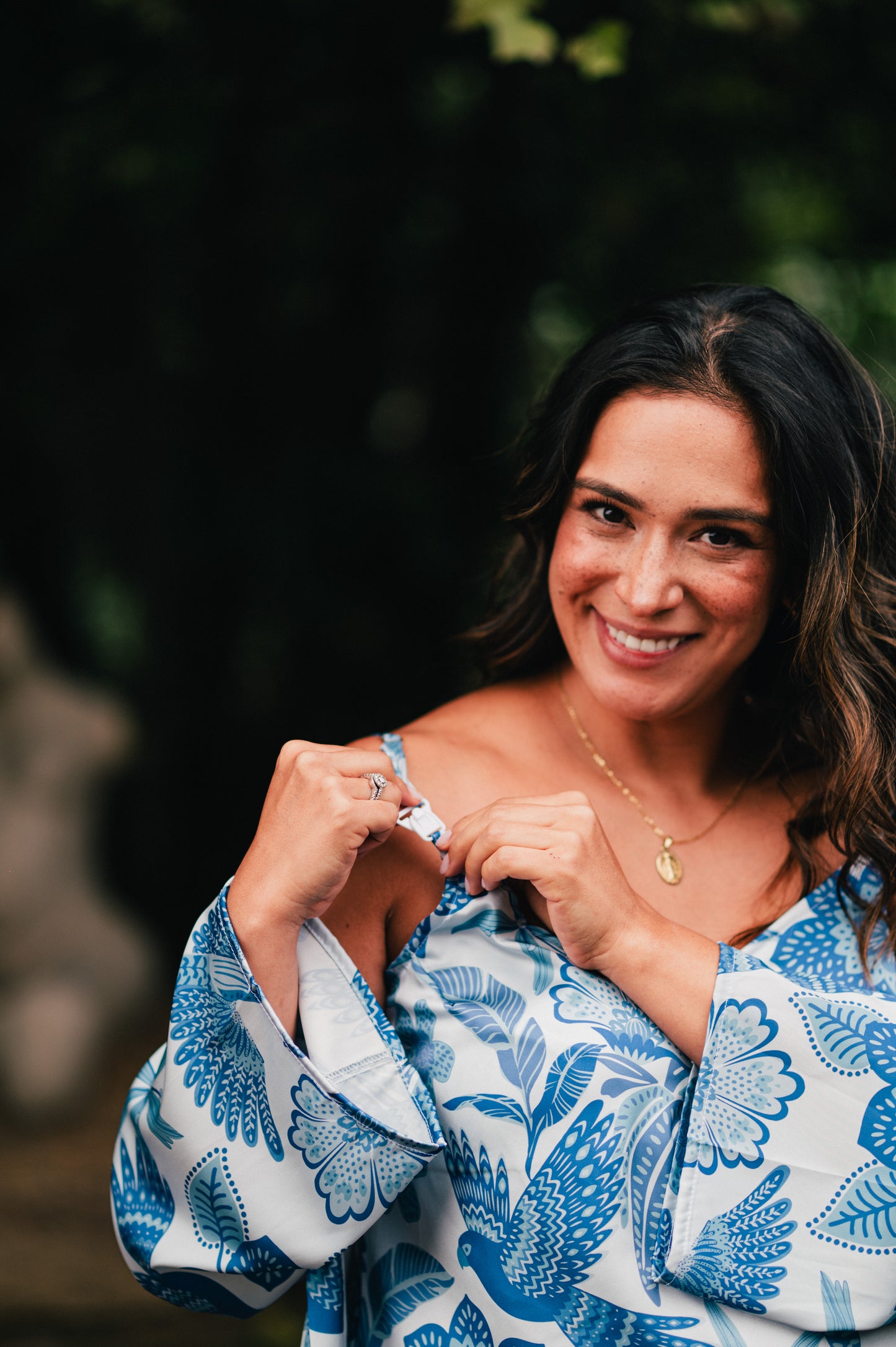 Amazonas Celeste - Tres Piezas levantadora, Tiritas con Broche Lactancia y Pantalon Maternidad