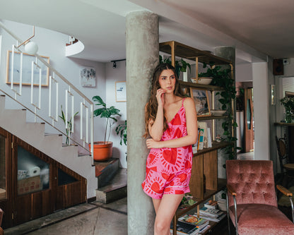 Amor Fucsia - Blusa de Tiritas y Short