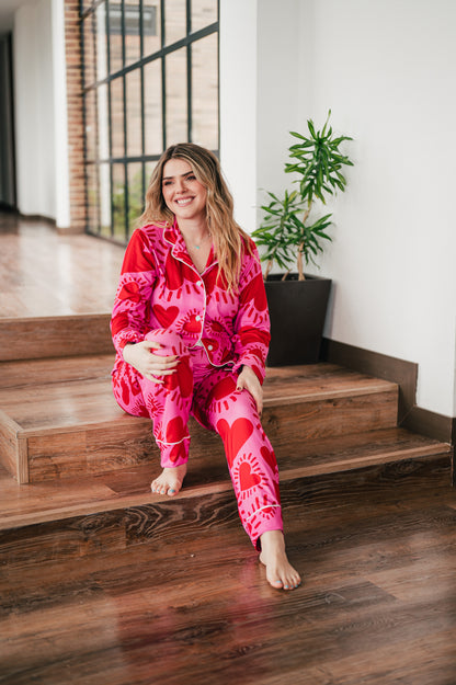 Amor Fucsia - Camisa Manga Larga y Pantalon Maternidad