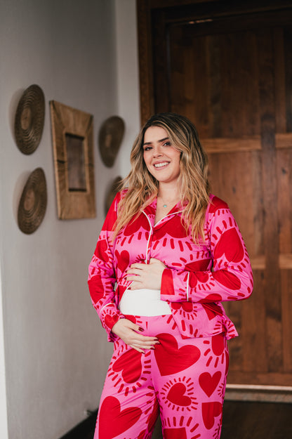 Amor Fucsia - Camisa Manga Larga y Pantalon Maternidad