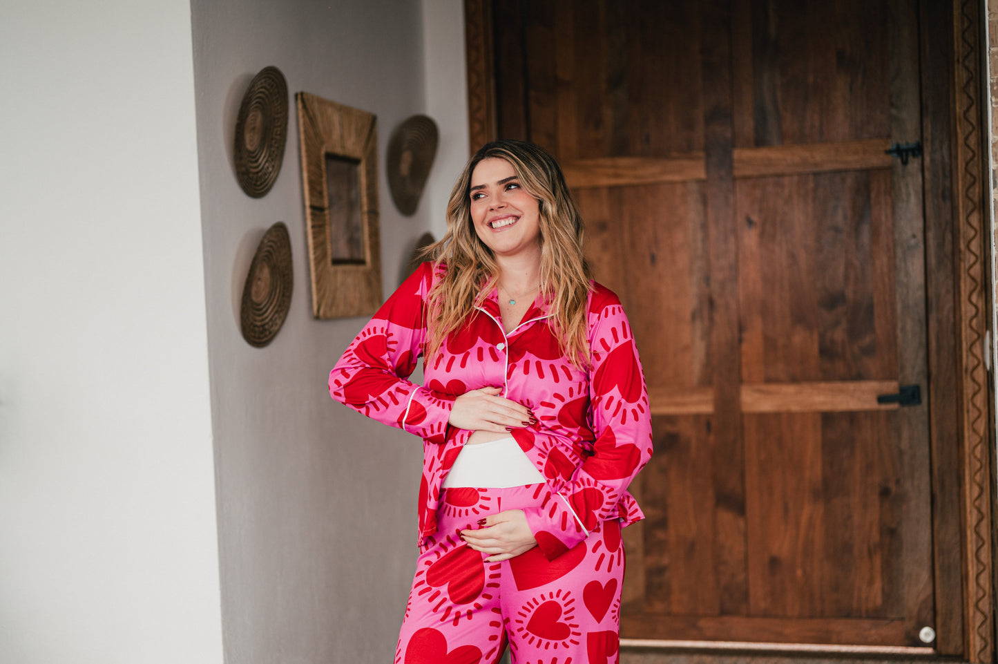 Amor Fucsia - Camisa Manga Larga y Pantalon Maternidad