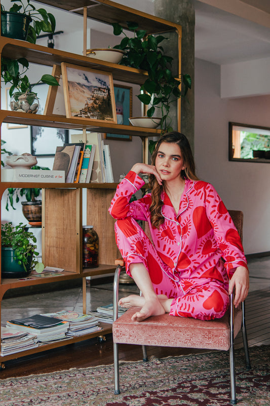 Amor Fucsia - Camisa Manga Larga y Pantalon