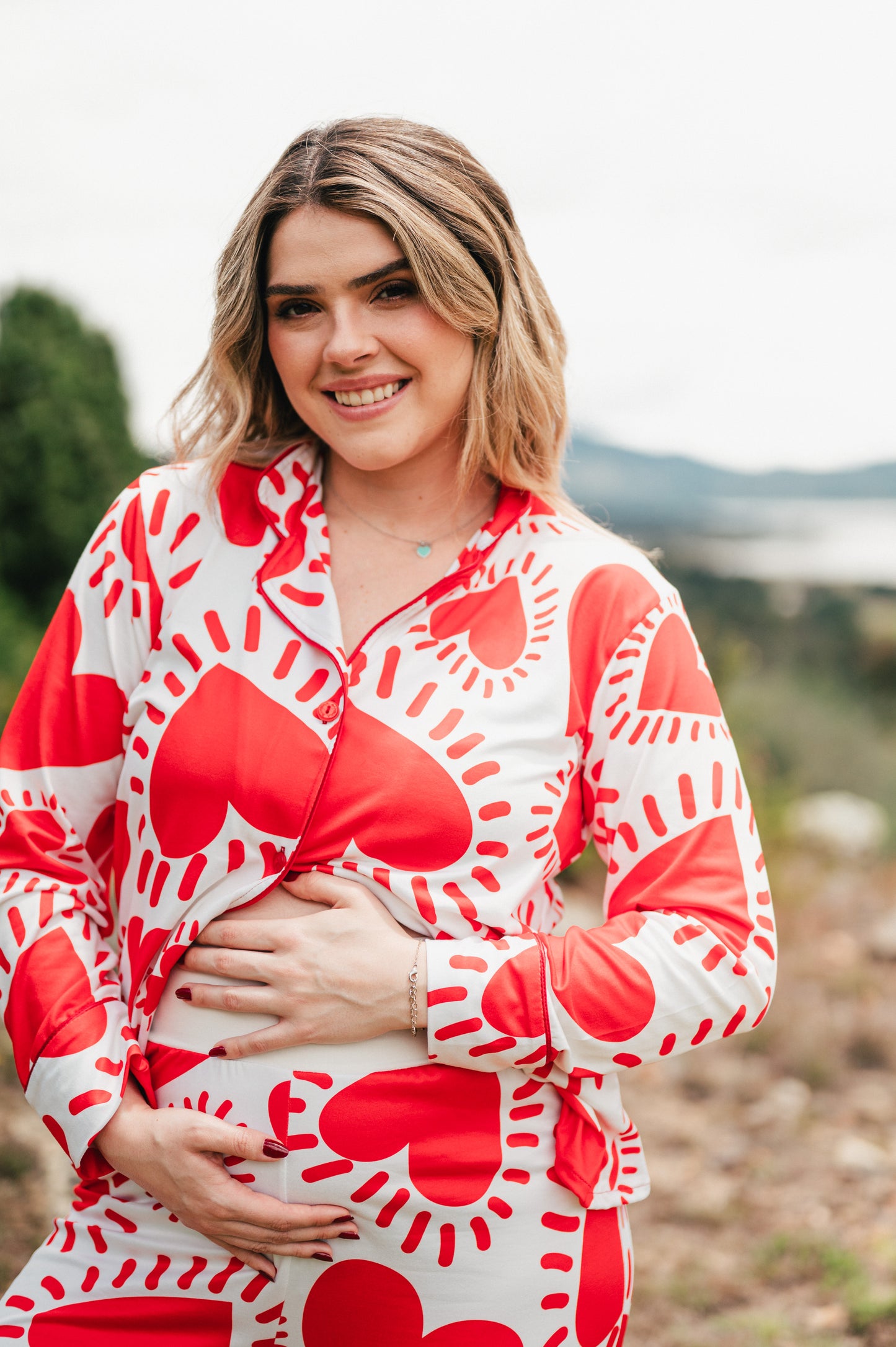 Amor Rojo - Camisa + Pantalon Maternidad READY TO SHIP